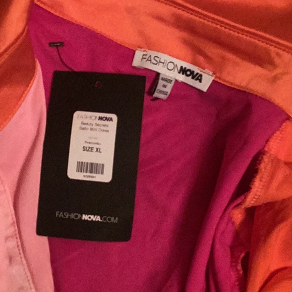 Fashion Nova color block satin mini dress size XL - Picture 8 of 8